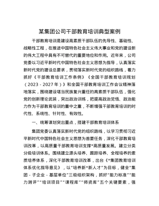 某集团公司干部教育培训典型案例.docx