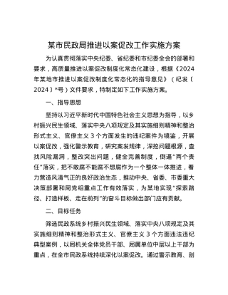 某市民政局推进以案促改工作实施方案.docx