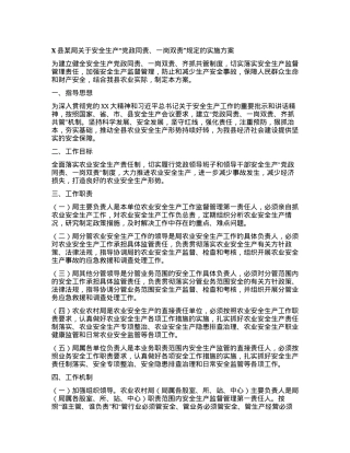 X县某局关于安全生产“党政同责、一岗双责”规定的实施方案.docx