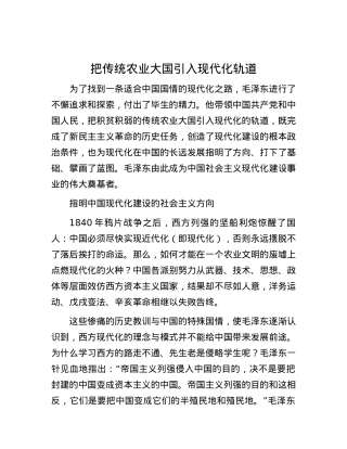 把传统农业大国引入现代化轨道.docx