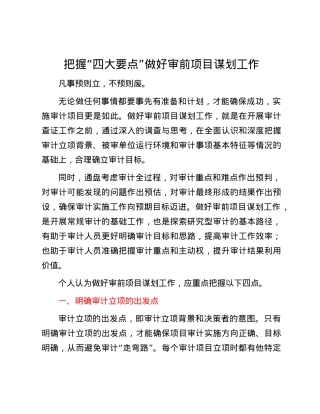 把握“四大要点”做好审前项目谋划工作.docx