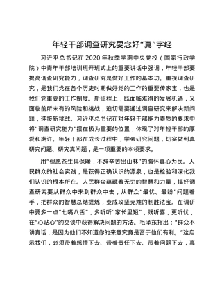 年轻干部调查研究要念好“真”字经.docx
