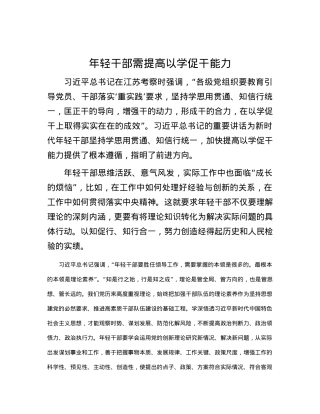 年轻干部需提高以学促干能力.docx