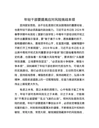 年轻干部要提高应对风险挑战本领.docx