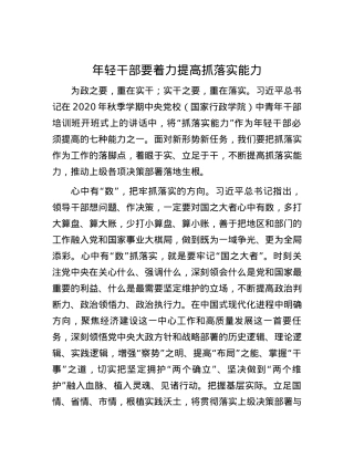 年轻干部要着力提高抓落实能力.docx