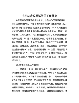 农村综合改革试验区工作要点.docx