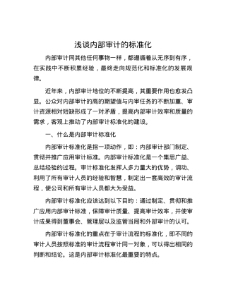 浅谈内部审计的标准化.docx