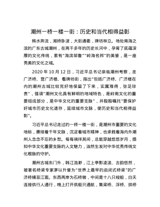潮州一桥一楼一街：历史和当代相得益彰.docx