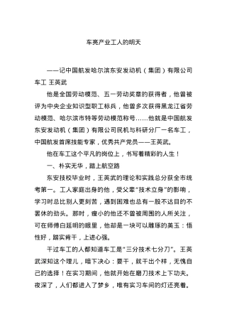 车亮产业工人的明天.docx