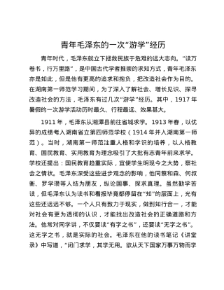 青年毛泽东的一次“游学”经历.docx