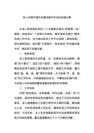 区人社局开展作风建设提升年活动实施方案.docx