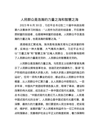 人民群众是浩瀚的力量之海和智慧之海.docx