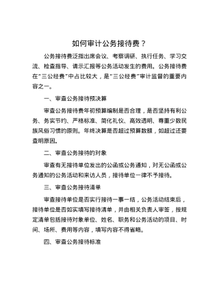 如何审计公务接待费？.docx