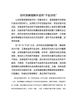 如何准确理解并适用“不起诉权”.docx
