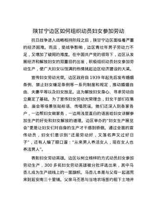 陕甘宁边区如何组织动员妇女参加劳动.docx