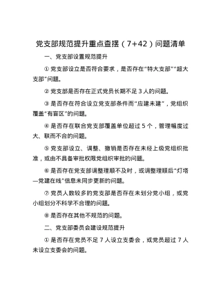党支部规范提升重点查摆（7+42）问题清单.docx