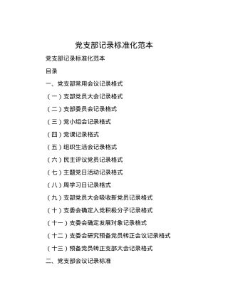 党支部记录标准化范本.docx