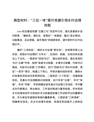 典型材料：“三位一体”提升党建引领乡村治理效能.docx