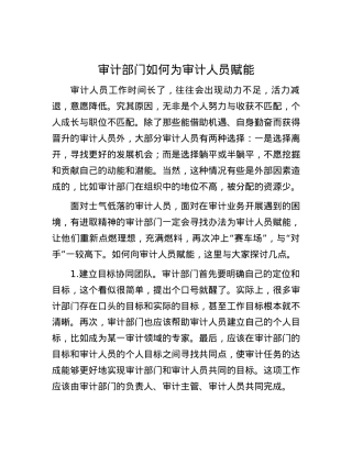 审计部门如何为审计人员赋能.docx