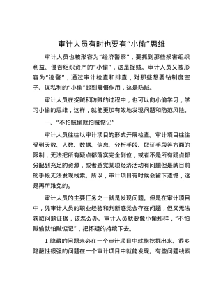 审计人员有时也要有“小偷”思维.docx