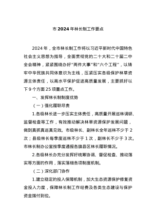 市2024年林长制工作要点.docx
