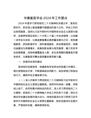 市康复医学会2024年工作要点.docx