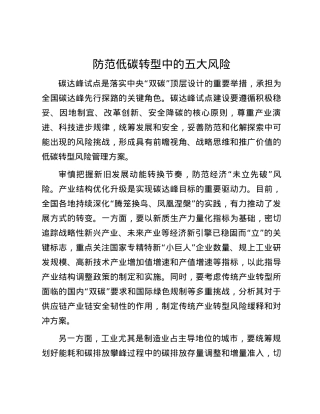 防范低碳转型中的五大风险.docx