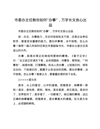 市委办主任教你如何“办事”，万字长文良心出品.docx