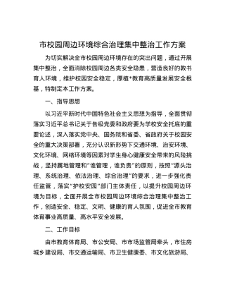 市校园周边环境综合治理集中整治工作方案.docx