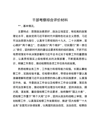 干部考察综合评价材料.docx