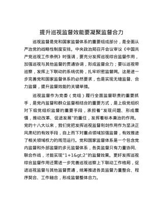 提升巡视监督效能要凝聚监督合力.docx