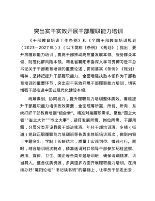 突出实干实效开展干部履职能力培训.docx