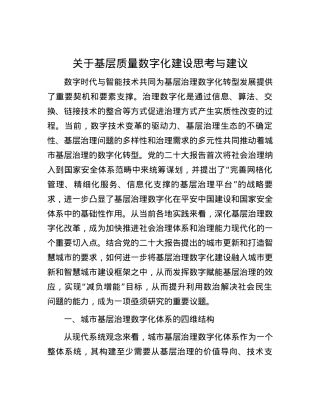 关于基层质量数字化建设思考与建议.docx