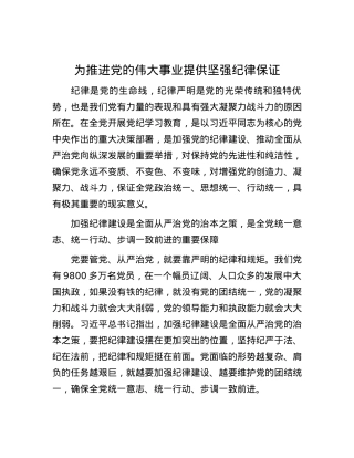 为推进党的伟大事业提供坚强纪律保证.docx