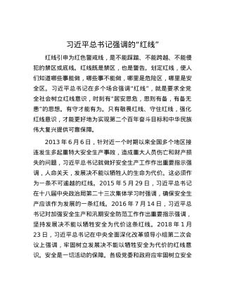 习近平总书记强调的“红线”.docx