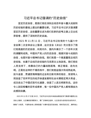 习近平总书记强调的“历史自信”.docx
