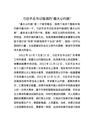 习近平总书记强调的“最大公约数”.docx