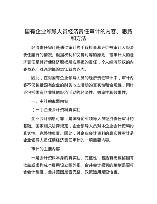 国有企业领导人员经济责任审计的内容、思路和方法.docx