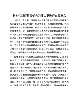 新时代新征程我们党为什么要进行自我革命.docx