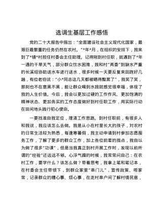选调生基层工作感悟.docx
