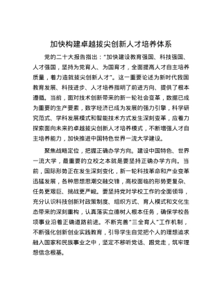 加快构建卓越拔尖创新人才培养体系.docx
