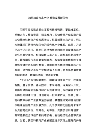 加快培育未来产业 塑造发展新优势.docx