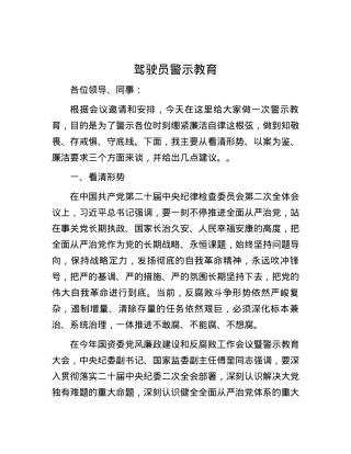 驾驶员警示教育.docx