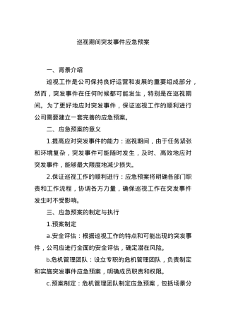 巡视期间突发事件应急预案.docx