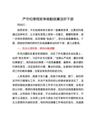 严守纪律规矩争做勤政廉洁好干部.docx