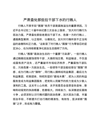 严肃查处那些拉干部下水的行贿人.docx