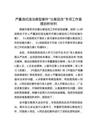 严重违纪违法典型案件“以案促改”专项工作查摆剖析材料.docx