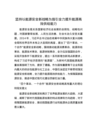 坚持以能源安全新战略为指引全力提升能源高效供给能力.docx