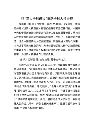 以“三大全球倡议”推动全球人权治理.docx