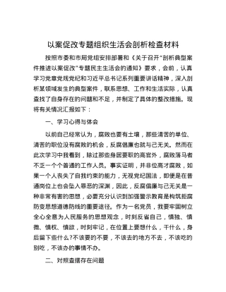 以案促改专题组织生活会剖析检查材料.docx